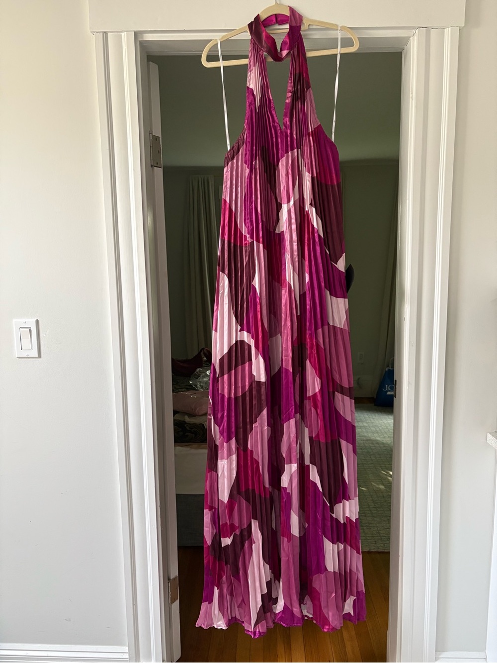 Lulu's Magenta and Pink Halter Maxi Dress